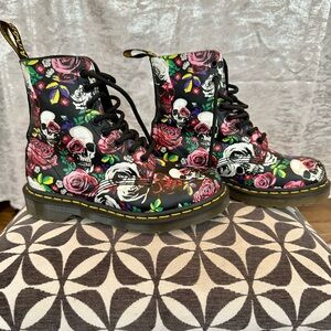 Dr. Martens Pascal Rose and Skull 1460 Boots
